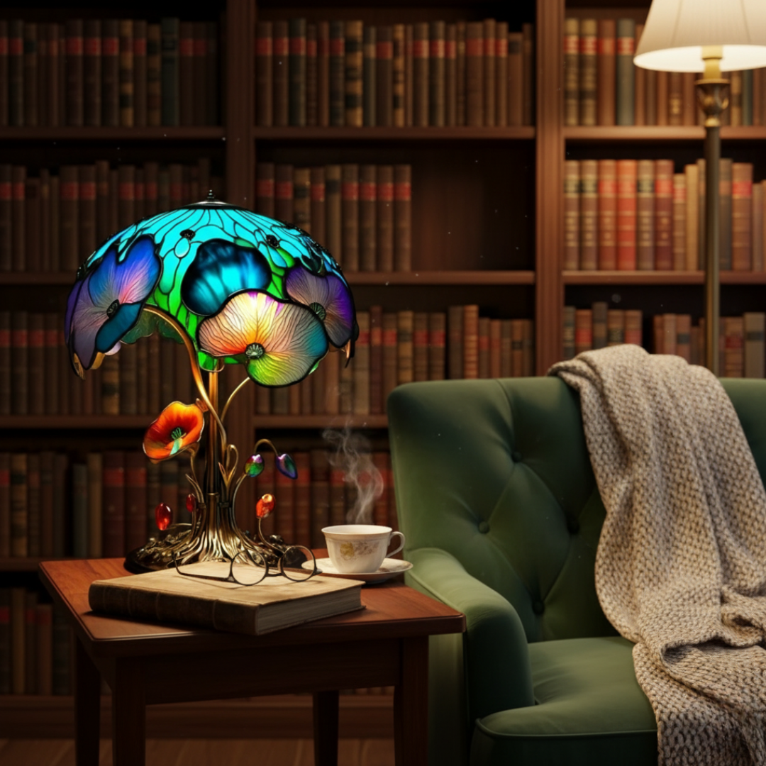 Boho-stil lampa svamp och blomma