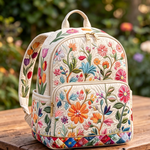 Quiltad ryggsäck – Färgglada vilda blommor