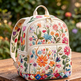 Quiltad ryggsäck – Färgglada vilda blommor