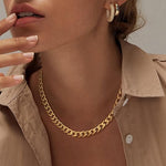 Tjockt kubanskt halsband | Guld