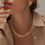 Tjockt kubanskt halsband | Guld