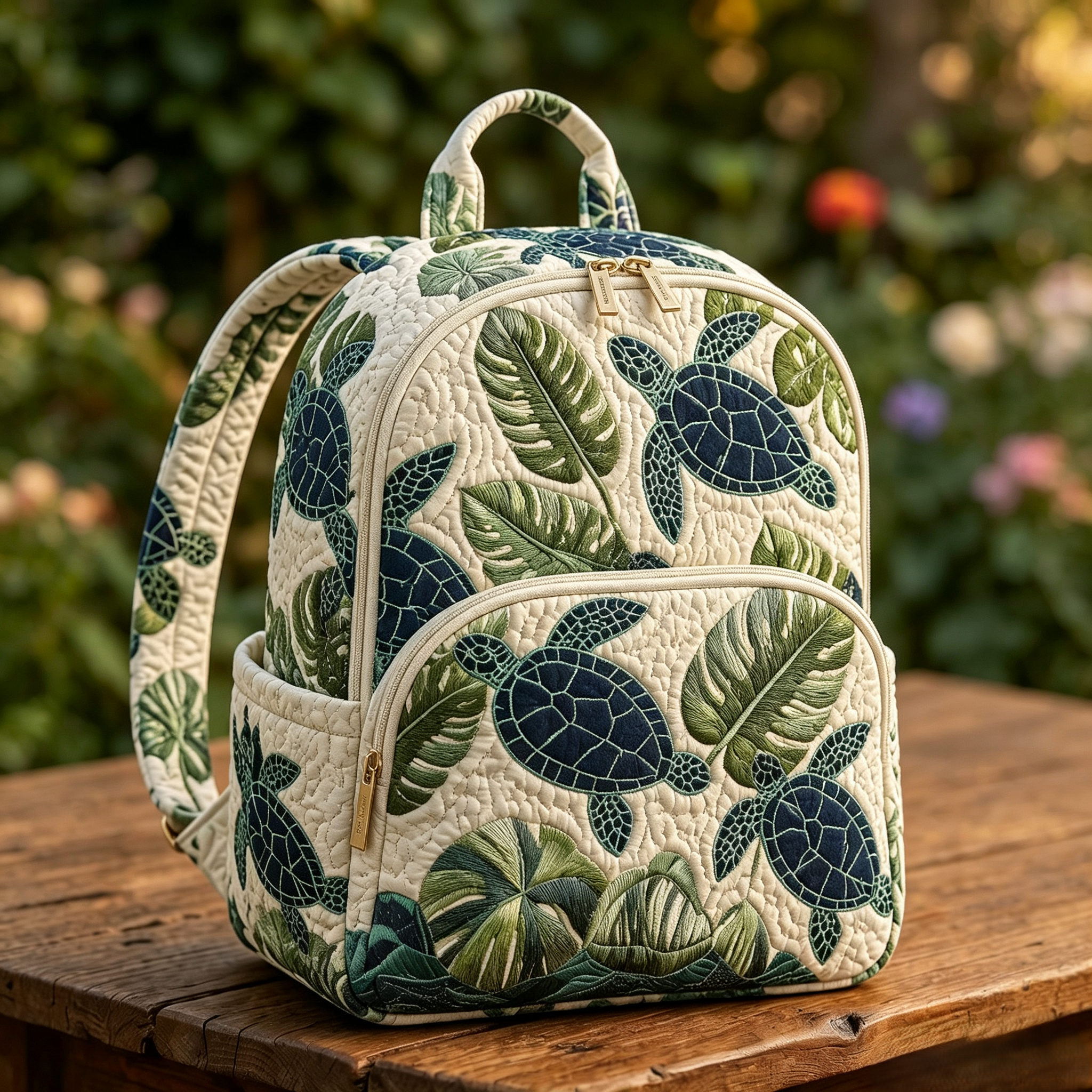 Quiltad ryggsäck – Tropiska havssköldpaddor