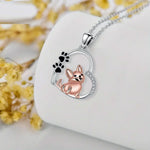Halsband med hundmotiv | Roséguld