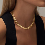 Tjockt kubanskt halsband | Guld