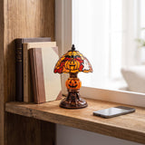 Tiffany-stil lampa med pumpa