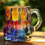 Handgjord mugg med 3D-gitarrmotiv