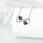 Halsband med hundtassar | Evig kärlek - hjärta med zirkon