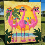 Gullig flamingopläd