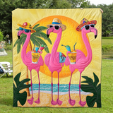 Gullig flamingopläd