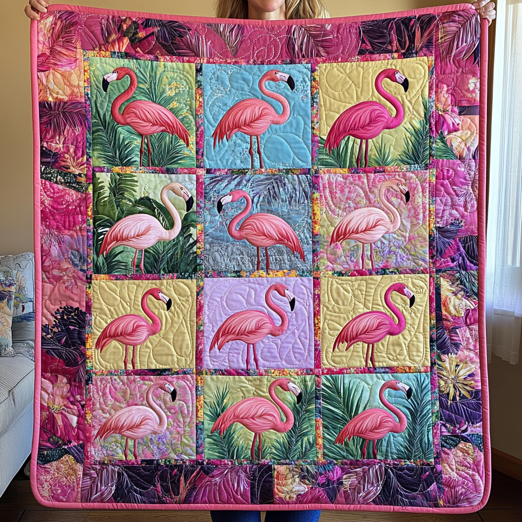 Gullig flamingopläd
