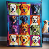 Gullig labrador quiltat överkast