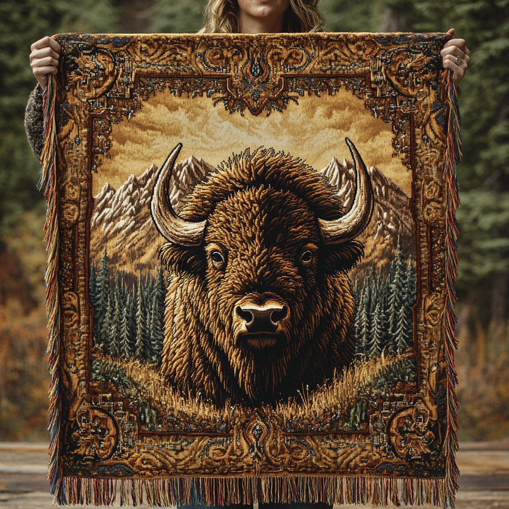 Dagmar - Quiltad pläd Bison