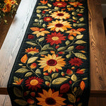 Quiltad bordslöpare – höstsolrosor