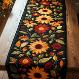 Quiltad bordslöpare – höstsolrosor