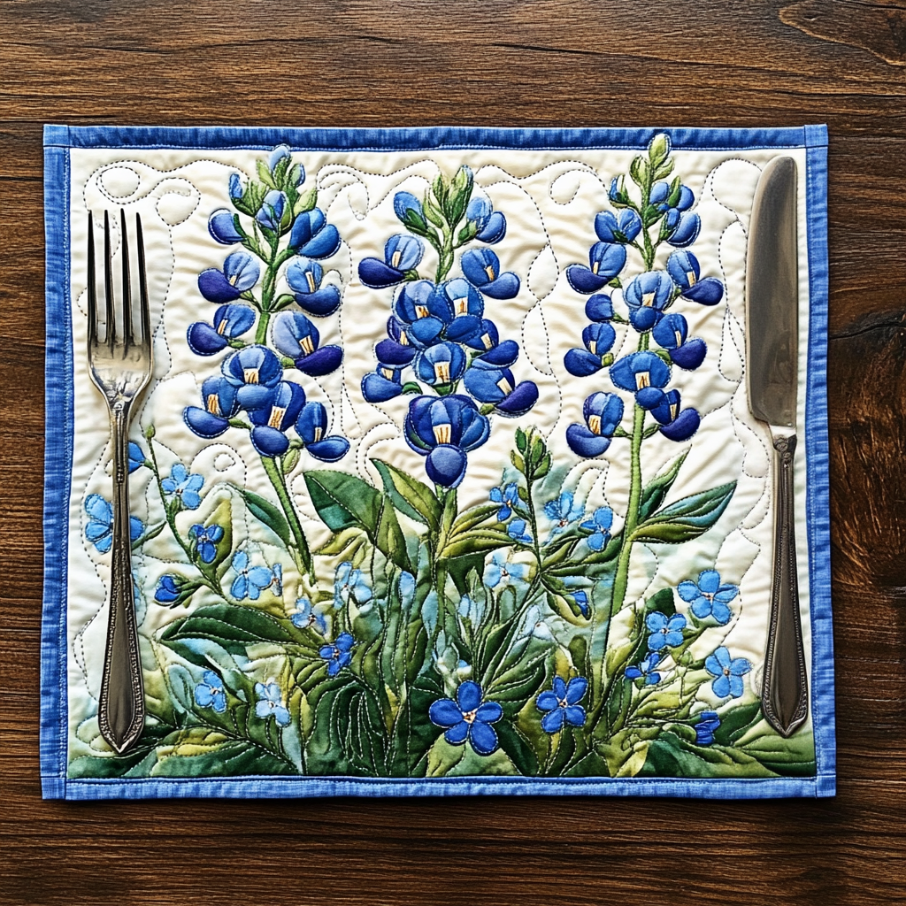 Quiltade bordstabletter – Lupinserenad
