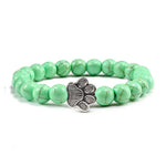 Armband av naturliga stenar med tassdekoration – Elastiskt pärlarmband för män och kvinnor