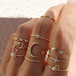 10-pack ringar | Boho silver- och guldringar