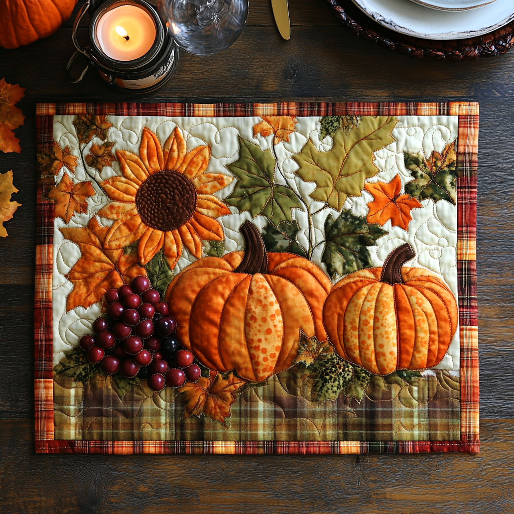 Quiltad bordstablett – Pumpaparad