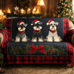 Tea – Quiltat soffskydd med schnauzermotiv till jul