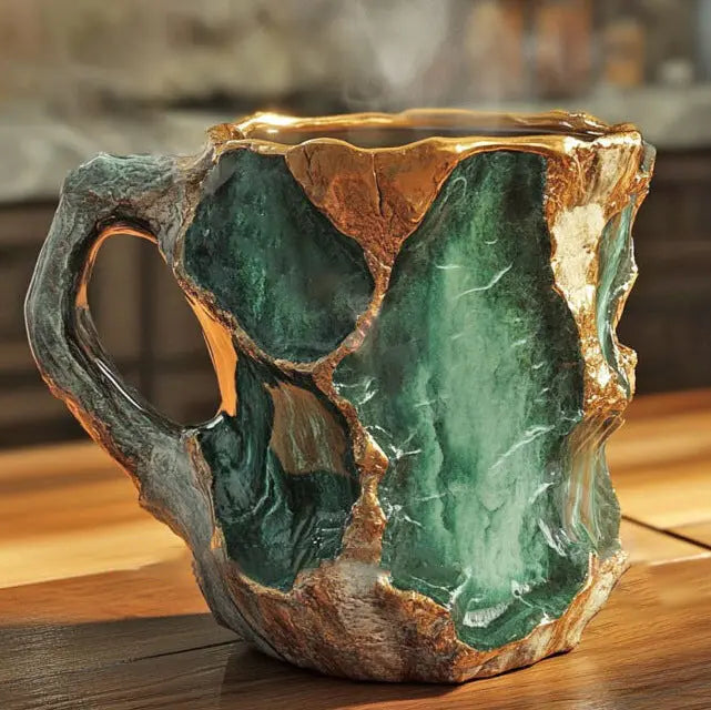 Kaffemuggar i mineralsglas