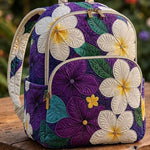 Quiltad ryggsäck – Purpurfärgad plumeria