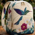 Quiltad ryggsäck – Kolibri och vilda blommor