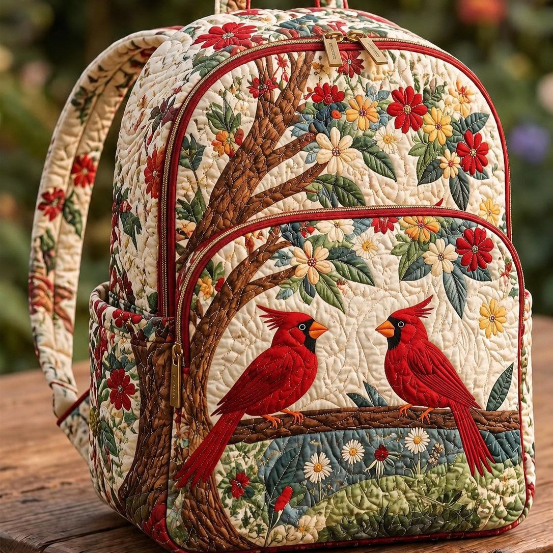 Quiltad ryggsäck – Par av kardinaler