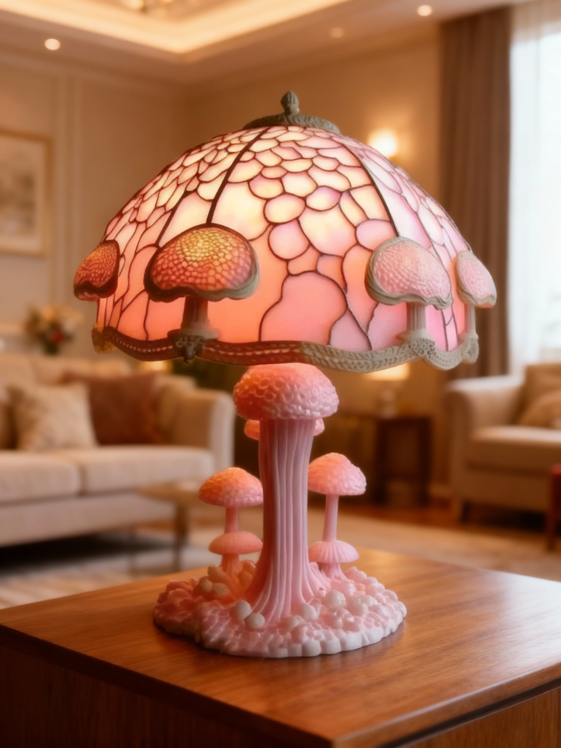 ROSENGLÖD | Rosa bordslampa med mjukt ljuseffekt