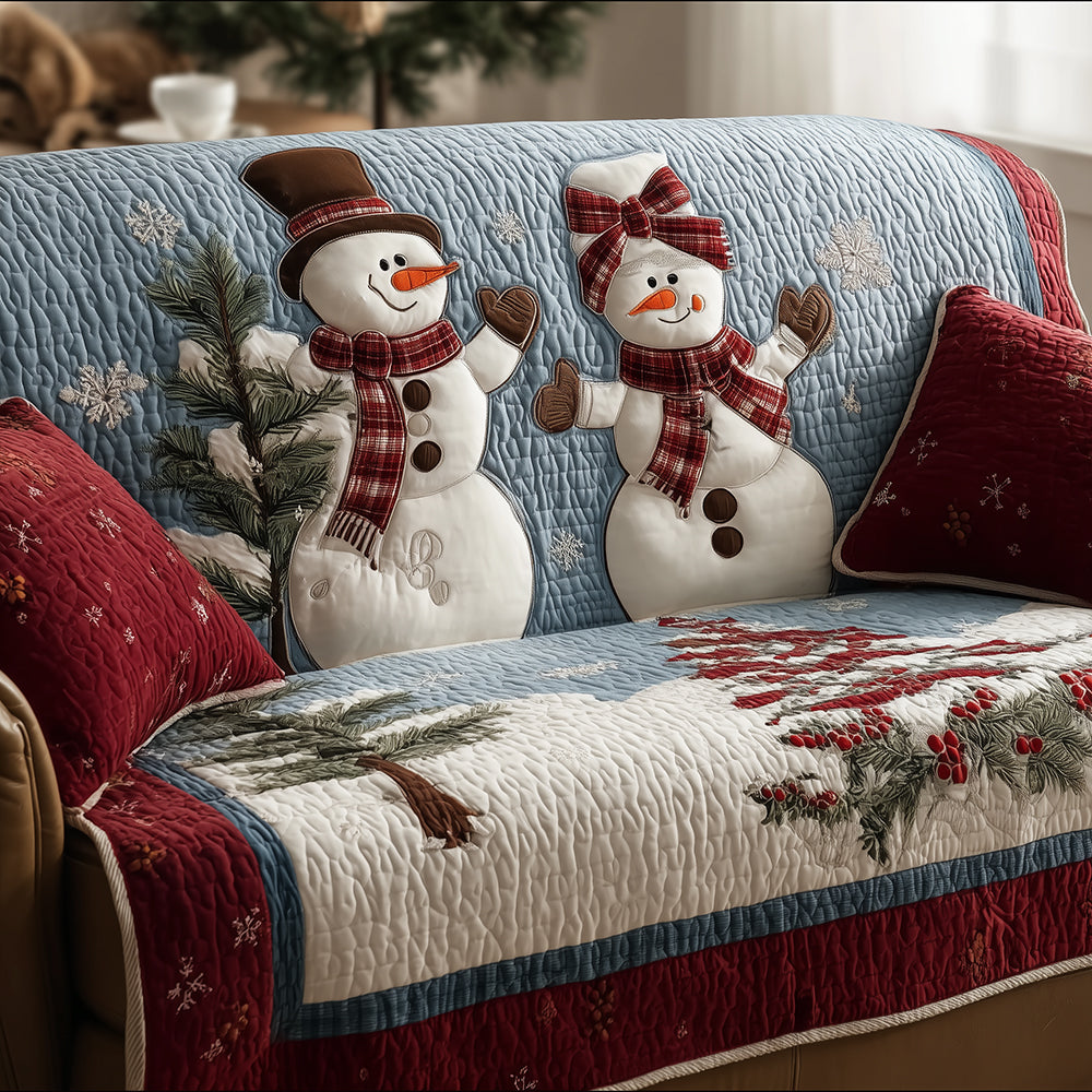 Viveca | Quiltat soffskydd Snögubbar