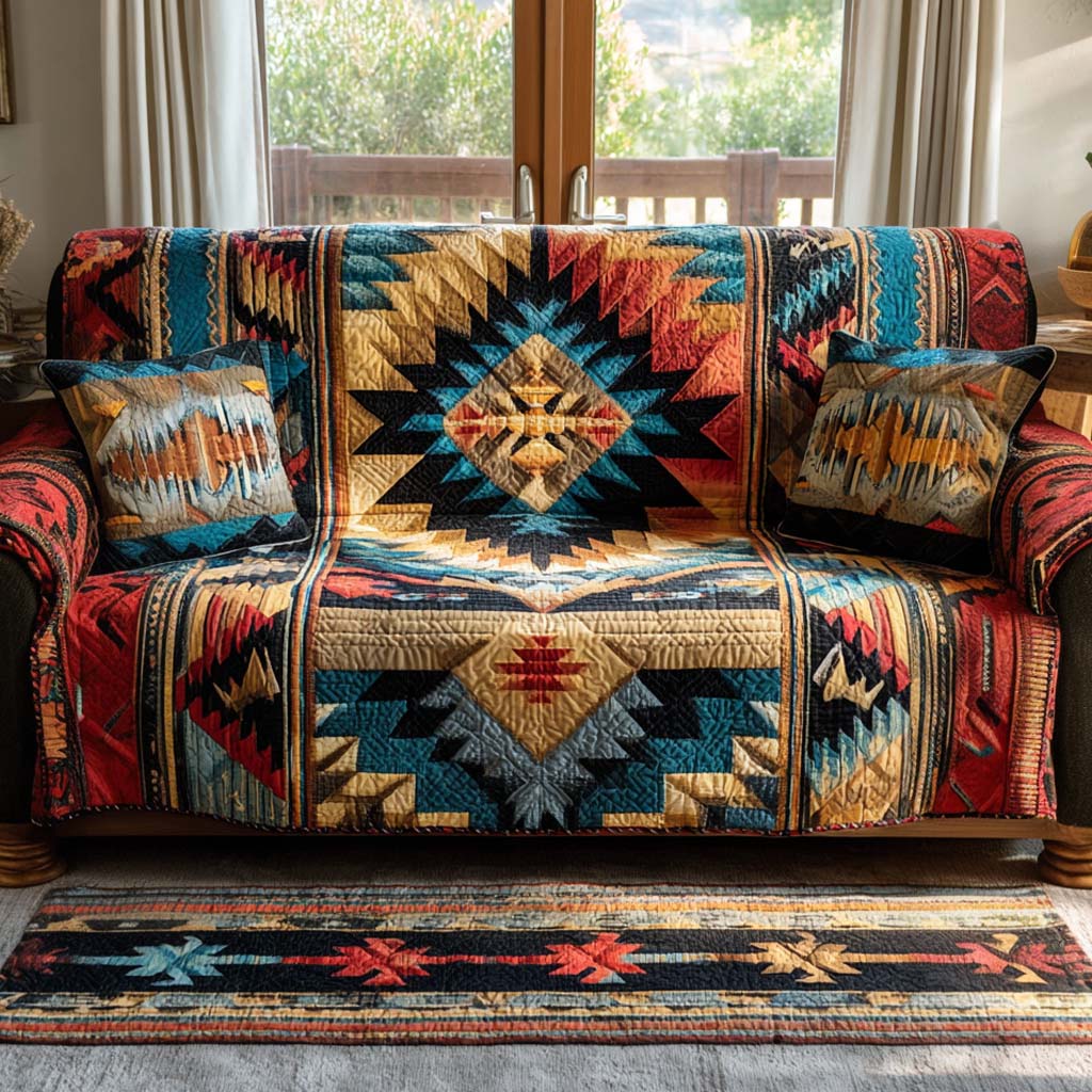 Gun-Britt | Quiltat soffskydd sydvästlig stil