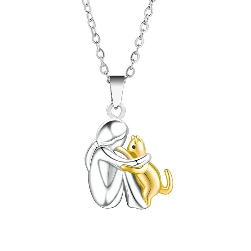 Lyckligt halsband med kattmotiv
