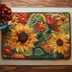 Quiltade bordstabletter – Solrosor