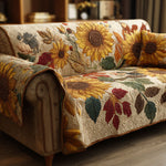 Elfrida – Quiltat soffskydd Rustika solrosor