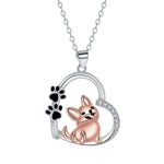Halsband med hundmotiv | Roséguld