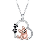 Halsband med hundmotiv | Roséguld