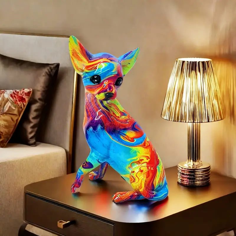 Färgglad bordslampa Chihuahua