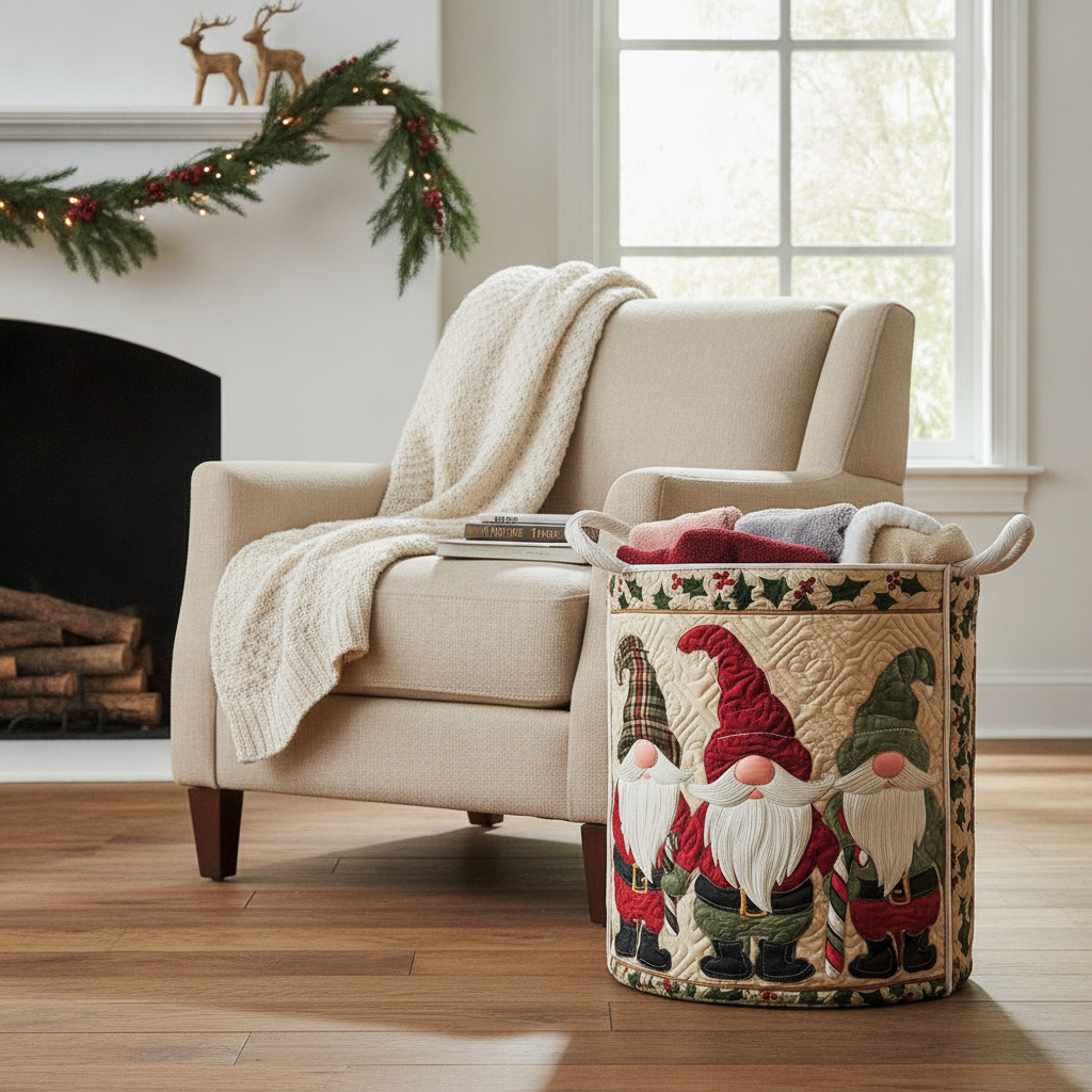 Snöig tomte – Tvättkorg