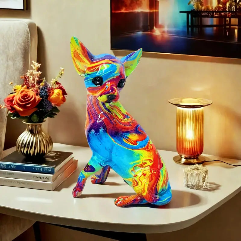 Färgglad bordslampa Chihuahua