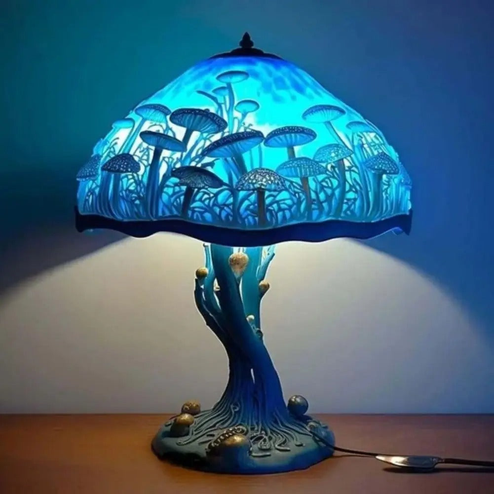 BLÅGLANS | Blå bordslampa med mystisk look