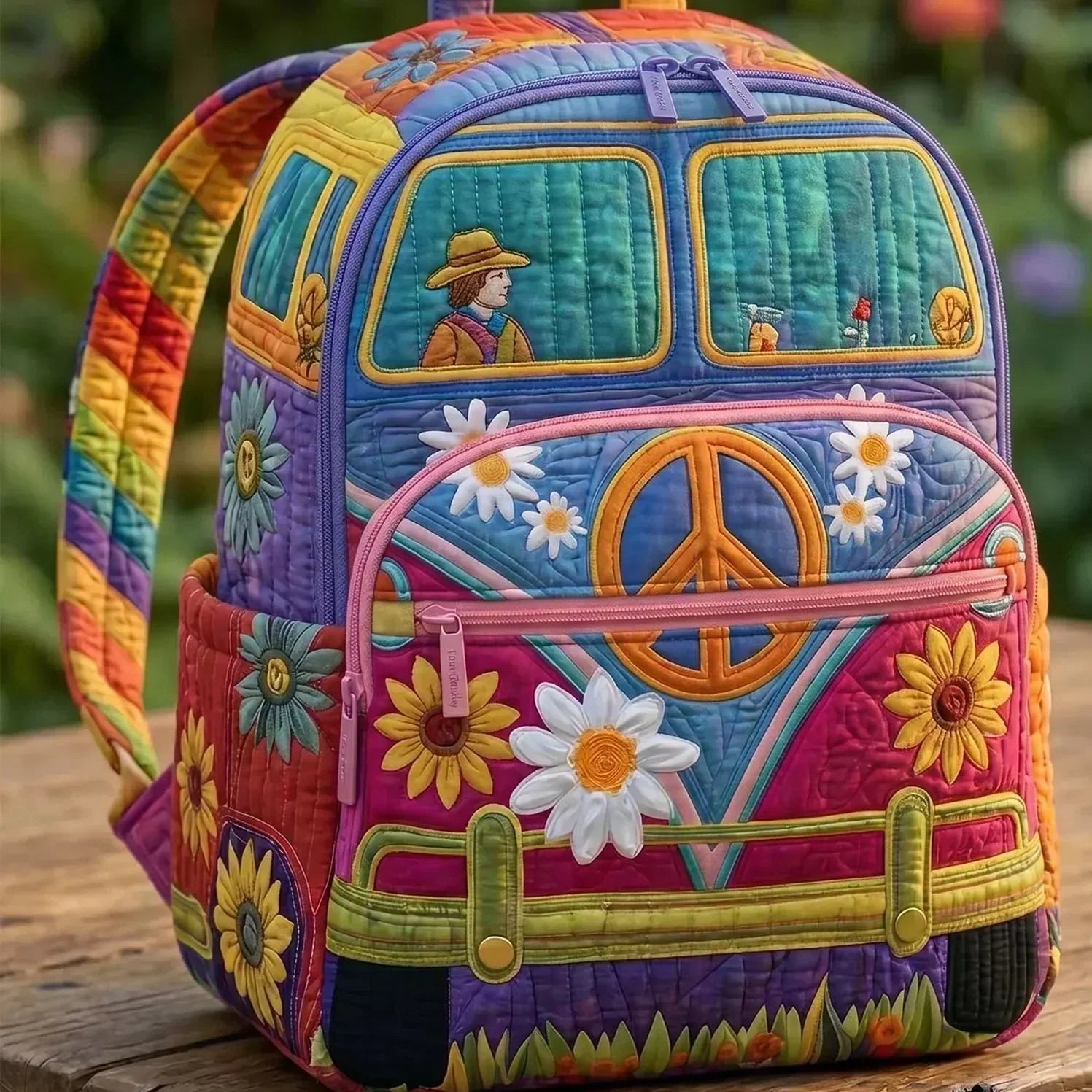 Quiltad ryggsäck – Hippiebuss