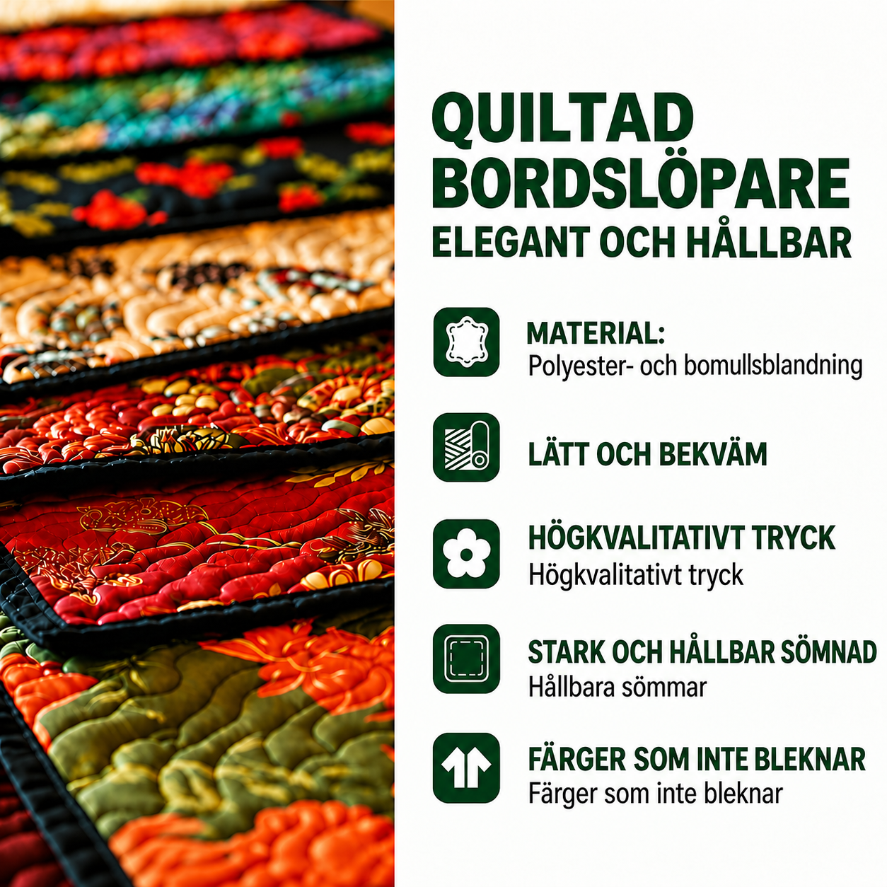 Quiltad bordslöpare – Höna