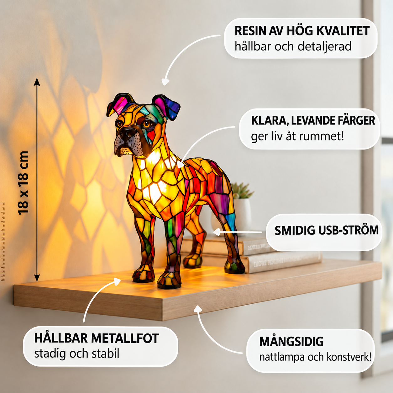 Pimpkas magi – Dekorationslampa hund