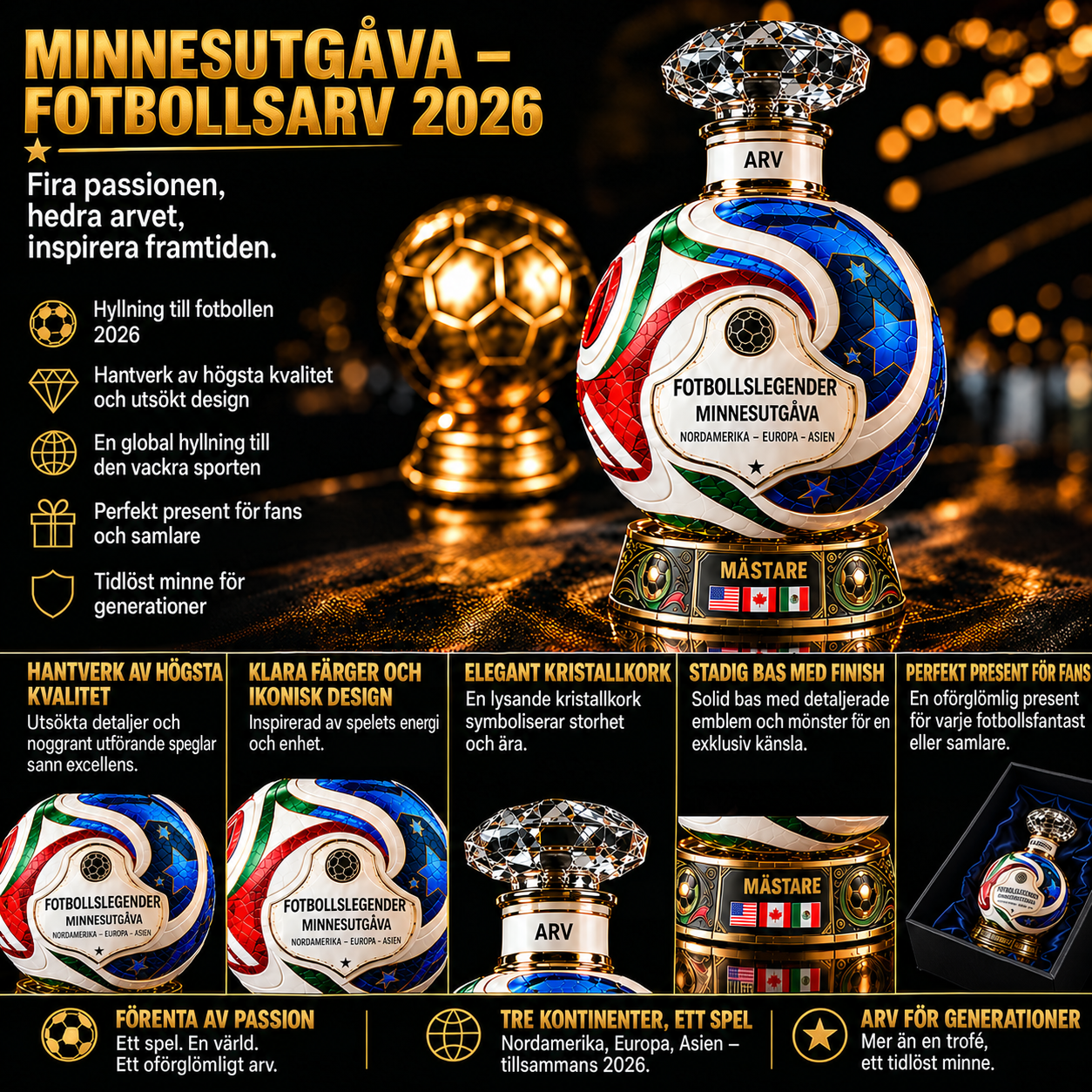 Egen ära: 2026 Matchboll whiskykaraff – Tradition