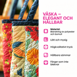 Randig tredelad väska