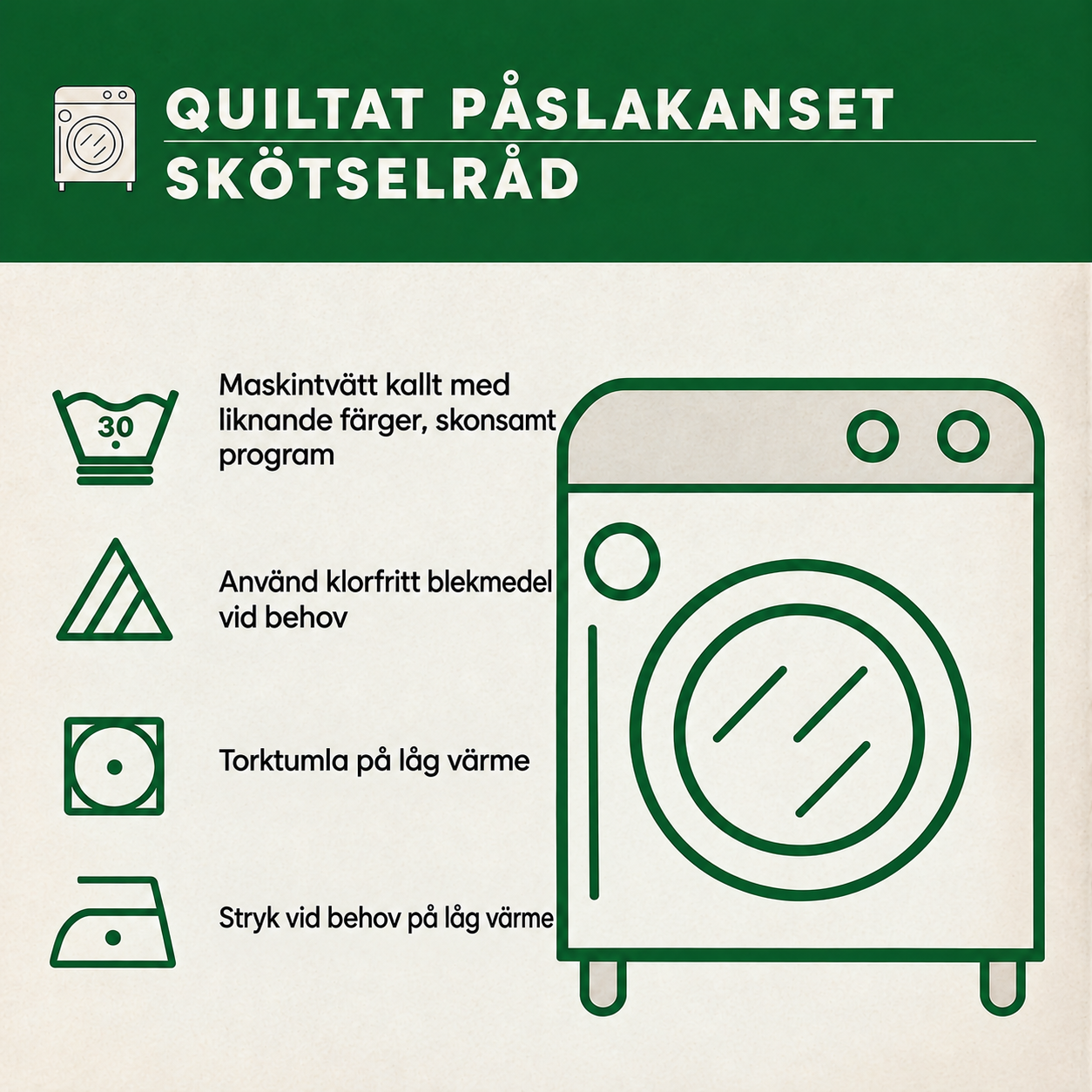 3-delat quiltat påslakanset - Naturens omfamning