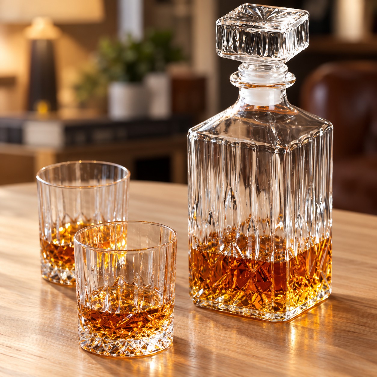 Set whiskykaraff och glas