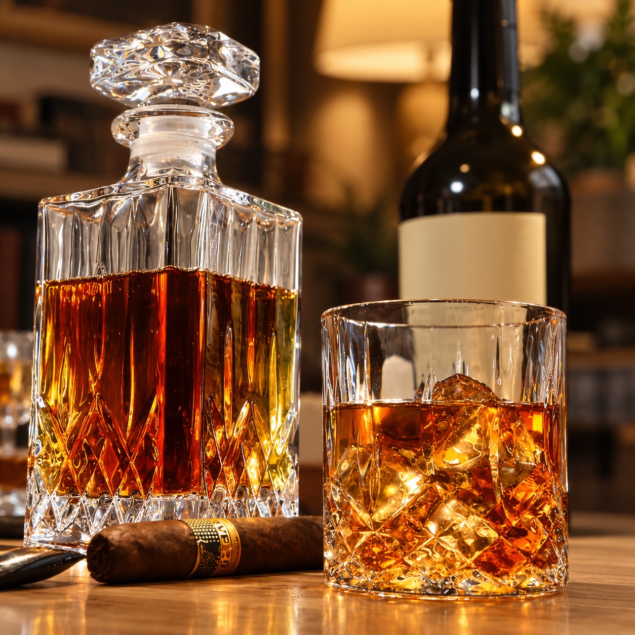 Set whiskykaraff och glas