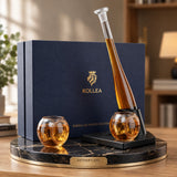Whiskykaraff med baseboll och två glas